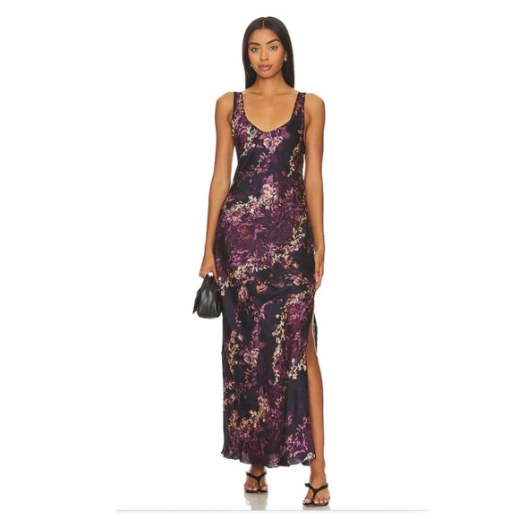Free People Worth The Wait Bias Slip Black Combo MEDIUM NWT - Picture 1 of 9